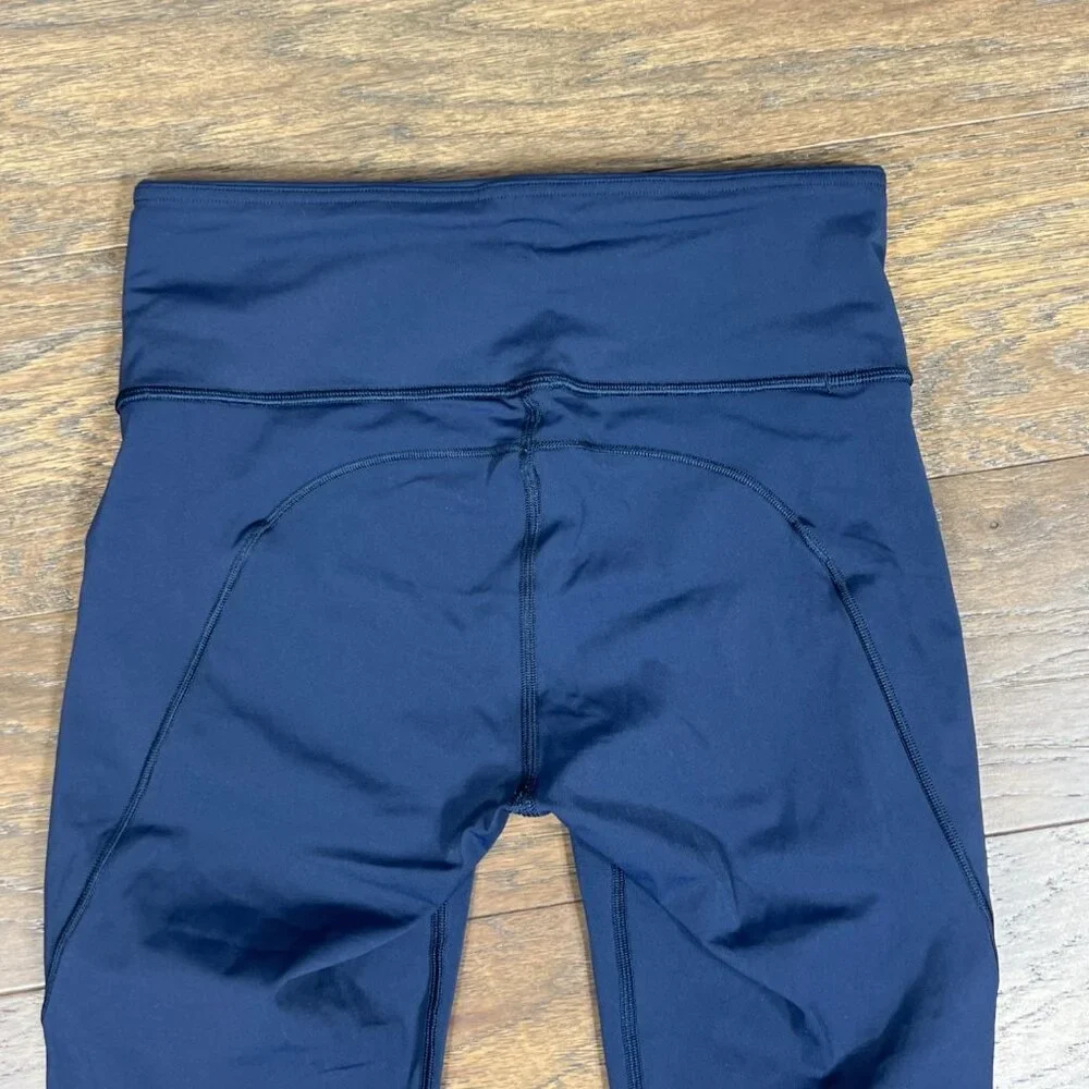 LULULEMON Fast & Free Crop II Nulux Leggings Navy Blue Size 6 #W6AKHS EUC
